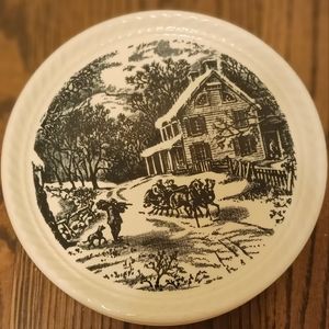 Vintage blue plates 8" (4 plates)